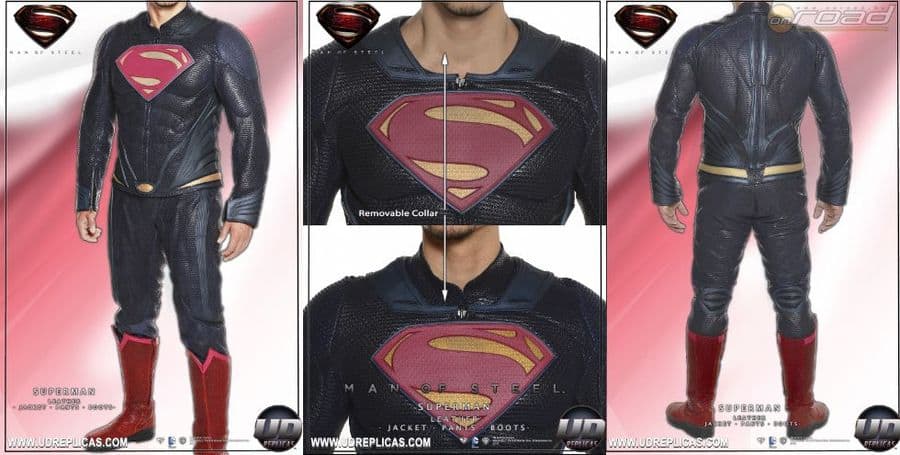 Superman jelmezén kivehető a gallér-rész és eltávolítható a hős logója