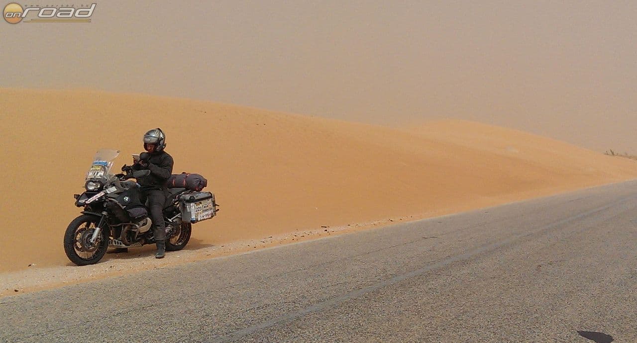 Mauritánia, első nap, folyamatos homokvihar