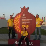 Útvonalbiztosítás Baku túra Onroad 20150611_Triatlon rendezvényközpont kilépő kapunál
