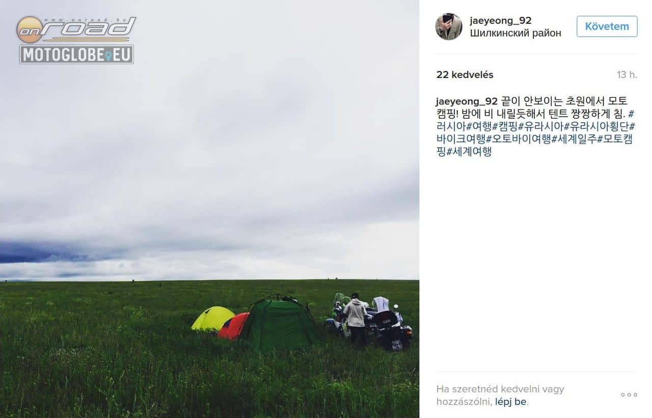 Jae Yeong Lee végig sátorban aludt a 100 napos kaland során