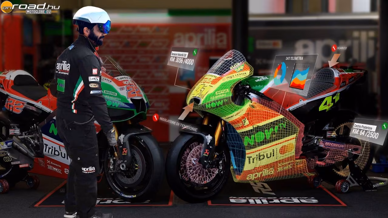 A San Marino MotoGP-n próbálták ki az Aprilia szerelői az első VR sisakot