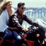 TOP GUN, Kelly McGillis, Tom Cruise, 1986, motorcycle