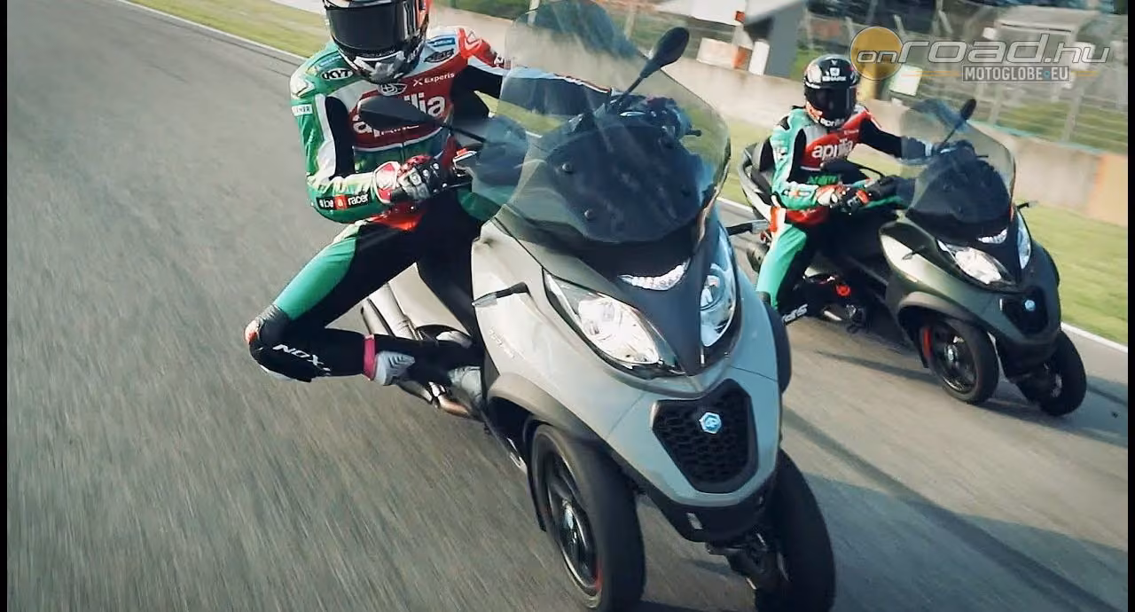 Amikor MotoGP versenyzők kenik el a Piaggio MP3 száját