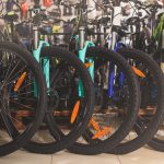 wheels of bicycles selling in bike shop