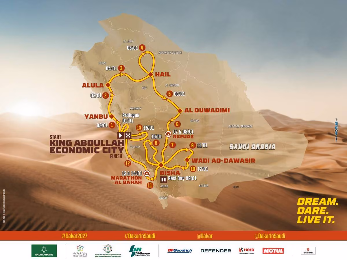 Rekordhosszúságú szelektív szakaszokkal jön a Dakar Rally 2027 Rekordhosszúságú szelektív szakaszokkal jön a Dakar Rally 2027